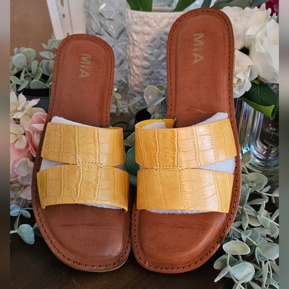 MIA Shoes - NIB MIA mustard yellow slide sandals